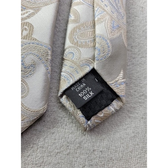 NEW - Sean John Rich Paisley Silk Neck Tie Metallic Silver Jaquard NWT $59.50 - Picture 2 of 11